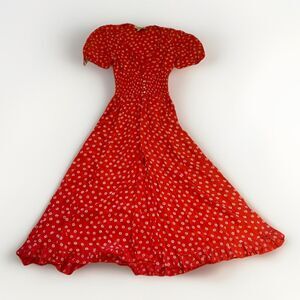 Cleobella Red Olivia Floral Midi V Neck Dress XS